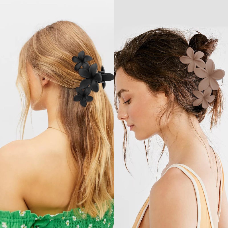 Canitor Flower Claw Clips for Women Hair Clips for Thick Thin Hair Hawaiian Plumeria Flower Clip Cute Summer Beach Hair Accessories Preppy Teen Girl Gifts Trendy Stuff - Image 3